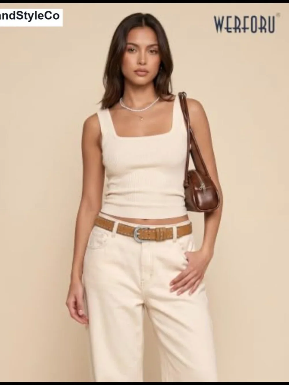 Faux Leather Studded Belt for Women with Silver Buckle